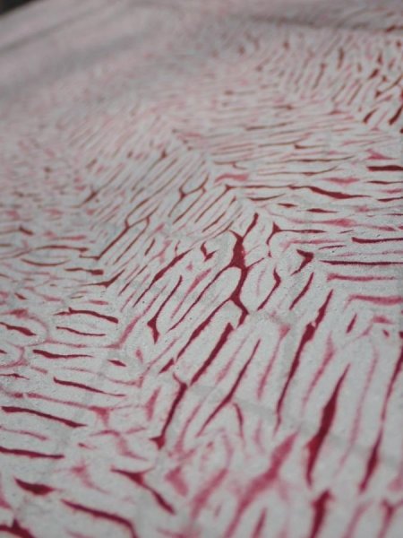 Photo4: 1Z03z90  Japanese Kimono Silk  FABRIC Mokume shibori Gray 68.5x14.8 (4)