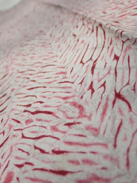 Photo4: 1Z10z30  Japanese Kimono Silk  FABRIC Mokume shibori Gray 37.8x7.3 (4)