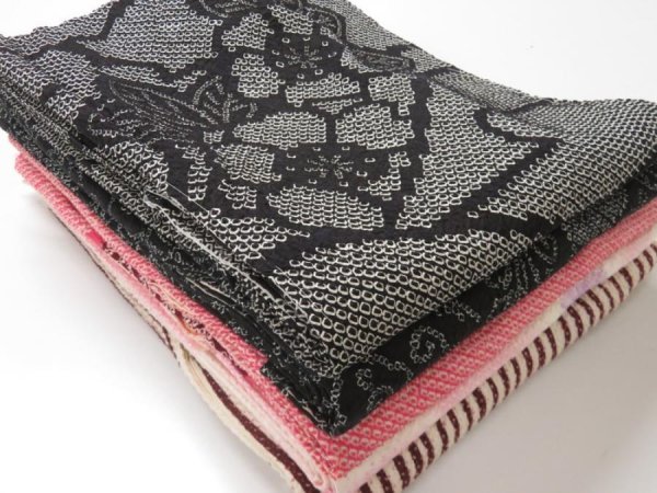 Photo1: 104SH05z25  Japanese Kimono Silk SHIBORI HAORI 5pcs FREE SHIPPING (1)
