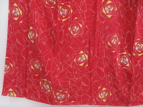 Photo4: 4824T01z830 Vintage Japanese Kimono Silk TSUMUGI Rose Dull red (4)