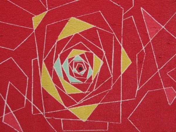 Photo6: 4824T01z830 Vintage Japanese Kimono Silk TSUMUGI Rose Dull red (6)