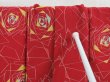 Photo8: 4824T01z830 Vintage Japanese Kimono Silk TSUMUGI Rose Dull red (8)