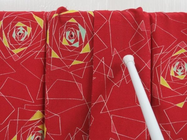 Photo8: 4824T01z830 Vintage Japanese Kimono Silk TSUMUGI Rose Dull red (8)