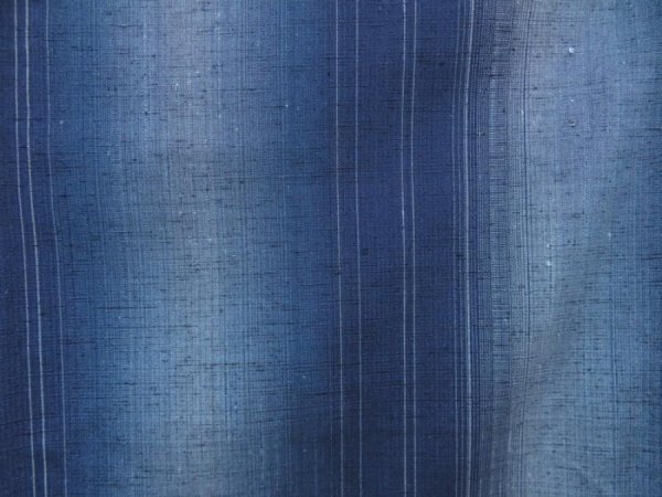 Photo6: 4824T08z790 Vintage Japanese Kimono Silk TSUMUGI  Navy (6)