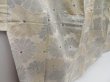 Photo3: 4824T10z760 Vintage Japanese Kimono Silk TSUMUGI Chrysanthemum Off-white (3)
