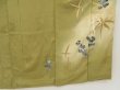 Photo7: 4915T11z580 Antique Japanese Kimono Silk IROTOMESODE Flower Olive (7)