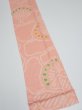 Photo2: 2E09z50 Vintage Japanese Kimono Silk  FABRIC Camellia Pink 76.0x6.5 (2)