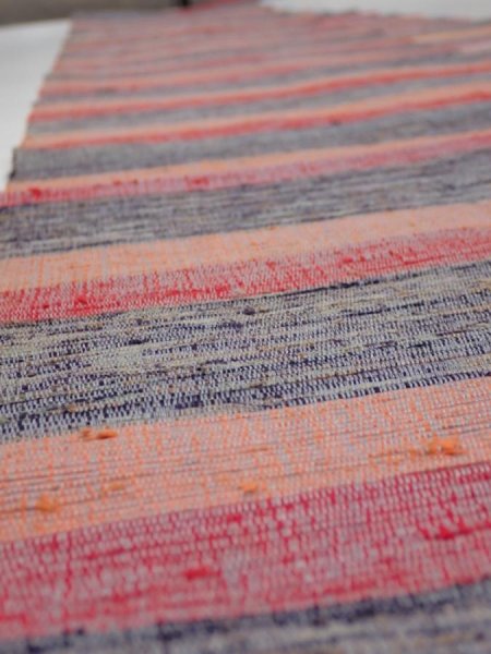 Photo5: B01z420 Vintage Japanese Kimono Silk Cotton Wool SAKIORI FABRIC    129.1x7.1 (5)