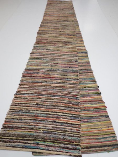 Photo4: B08z600 Vintage Japanese Kimono Silk Cotton Wool SAKIORI FABRIC    133.9x11.8 (4)