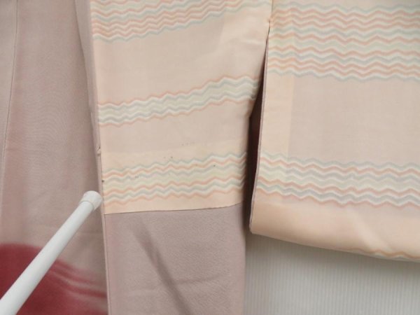 Photo8: 4923T03z550 Vintage Japanese Kimono Silk HAORI  Ash rose (8)