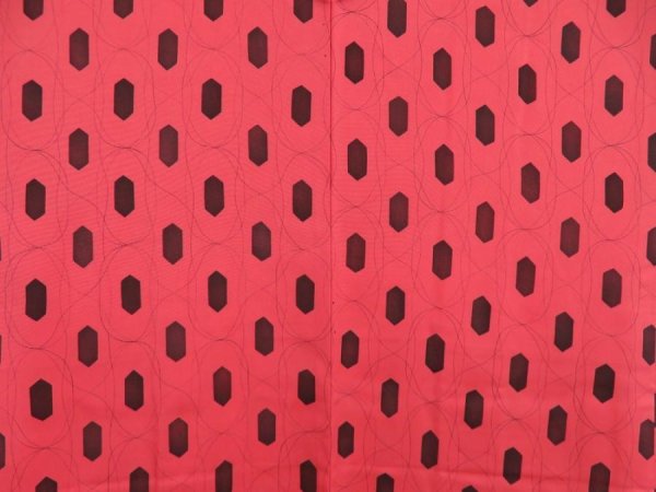 Photo3: 4928T07z550 Vintage Japanese Kimono Silk HAORI  Red-Pink (3)