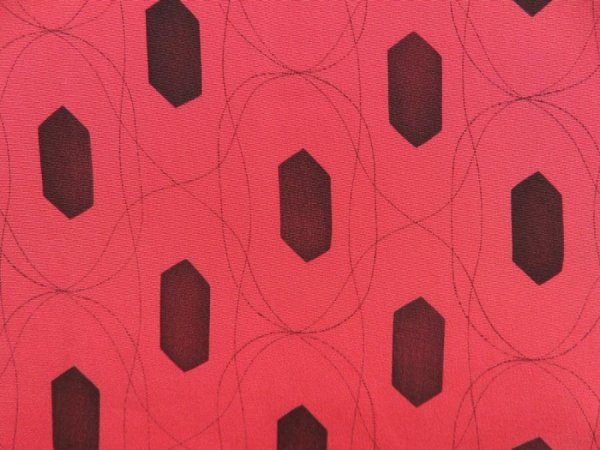 Photo4: 4928T07z550 Vintage Japanese Kimono Silk HAORI  Red-Pink (4)