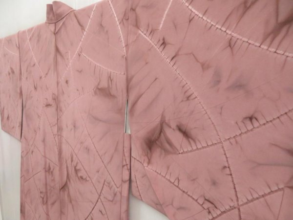 Photo2: 4928T09z670 Vintage Japanese Kimono Silk HAORI  Ash rose (2)