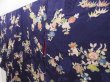 Photo2: 4928T12z710 Antique Japanese Kimono Silk KOMON Flowers Dark purple (2)