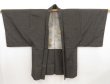 Photo3: 4930T09z670 Vintage Japanese Kimono Silk Men's HAORI  Brown-Gray (3)
