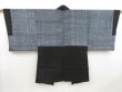 Photo3: 4930T13z680 Vintage Japanese Kimono Silk Men's HAORI  Black (3)