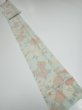 Photo5: 2Z09z60  Japanese Kimono Silk  FABRIC Chrysanthemum Light blue 84.3x6.9 (5)