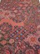 Photo1: 2Z06z100  Japanese Kimono Crepe Silk  FABRIC Flowers Dull red 64.6x15.0 (1)