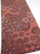 Photo2: 2Z06z100  Japanese Kimono Crepe Silk  FABRIC Flowers Dull red 64.6x15.0 (2)
