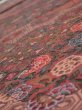 Photo4: 2Z06z100  Japanese Kimono Crepe Silk  FABRIC Flowers Dull red 64.6x15.0 (4)