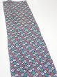 Photo3: 2Z10z30  Japanese Kimono Silk  FABRIC Plum blossom Navy 36.2x6.7 (3)