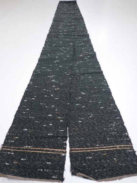 Photo3: C03z190 Vintage Japanese Kimono Silk Cotton Wool SAKIORI FABRIC    147.2x5.5 (3)