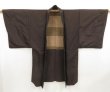 Photo4: 5001T01z560 Vintage Japanese Kimono Silk Men's HAORI  Dark brown (4)
