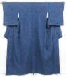 Photo1: 5003T06z1080  Japanese Kimono Crepe Silk KOMON Flowers Indigo blue (1)