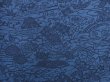 Photo6: 5003T06z1080  Japanese Kimono Crepe Silk KOMON Flowers Indigo blue (6)