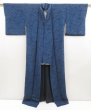Photo8: 5003T06z1080  Japanese Kimono Crepe Silk KOMON Flowers Indigo blue (8)