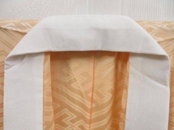 Photo7: 5003T07z590 Vintage Japanese Kimono Silk JUBAN Sayagata Cream-Orange (7)