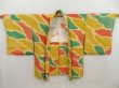 Photo5: 5003T09z570 Vintage Japanese Kimono Silk HAORI  Dark yellow (5)
