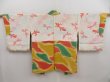 Photo6: 5003T09z570 Vintage Japanese Kimono Silk HAORI  Dark yellow (6)
