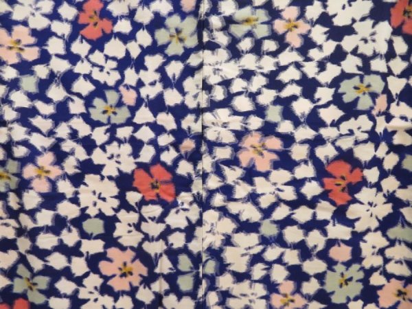 Photo5: 5003T13z700 Vintage Japanese Kimono Silk MEISEN KOMON Dark lavender blue (5)