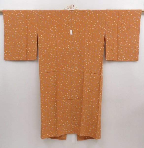 Photo1: 5004T01z570  Japanese Kimono Silk JUBAN Toys Orange-Brown (1)