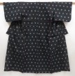 Photo1: 5004T10z540 Vintage Japanese Kimono Momen Cotton  Black (1)