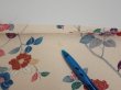 Photo6: 2H01z60  Japanese Kimono Silk  FABRIC Camellia Light cream 38.6x14.6 (6)