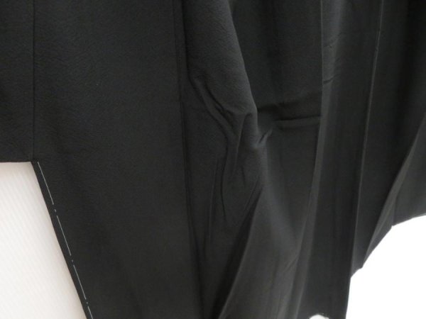 Photo3: 5006T03z1080  Japanese Kimono Silk KUROMONTSUKI Plain Black (3)