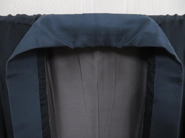 Photo5: 5006T08z380 Vintage Japanese Kimono Silk Men's JUBAN Mt.Fuji Black (5)