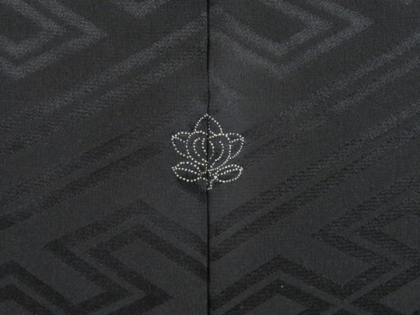 Photo5: 5012T07z470 Vintage Japanese Kimono Silk HAORI Flowers Black (5)