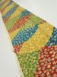 Photo1: 2D08z50  Japanese Kimono Crepe Silk  FABRIC Mountain Yellow ochre 55.1x7.1 (1)