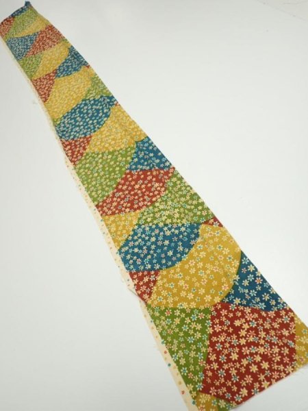 Photo5: 2D08z50  Japanese Kimono Crepe Silk  FABRIC Mountain Yellow ochre 55.1x7.1 (5)