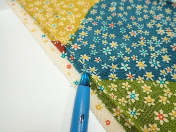 Photo6: 2D08z50  Japanese Kimono Crepe Silk  FABRIC Mountain Yellow ochre 55.1x7.1 (6)