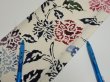 Photo7: 2D08z40  Japanese Kimono Silk  FABRIC Peony Off-white 55.1x6.9 (7)