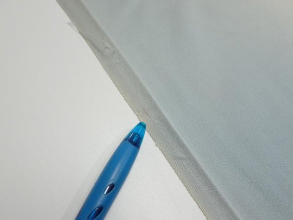 Photo7: 2D02z60  Japanese Kimono Silk  FABRIC Flower Dull light blue 41.7x14.6 (7)