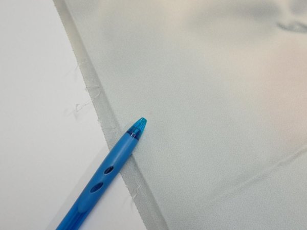 Photo8: 2D02z60  Japanese Kimono Silk  FABRIC Flower Dull light blue 41.7x14.6 (8)