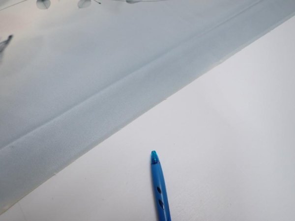 Photo6: 2D05z90  Japanese Kimono Silk  FABRIC Flower Dull light blue 66.1x14.4 (6)