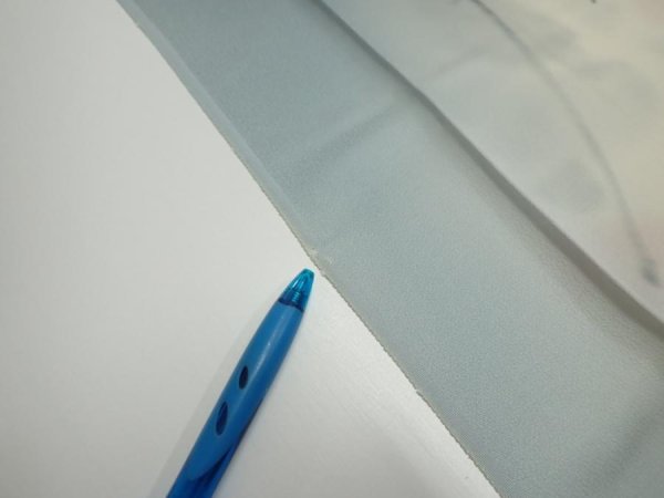 Photo7: 2D05z90  Japanese Kimono Silk  FABRIC Flower Dull light blue 66.1x14.4 (7)