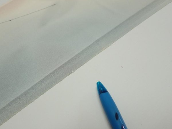 Photo5: 2D08z40  Japanese Kimono Silk  FABRIC Flower Dull light blue 59.1x7.1 (5)