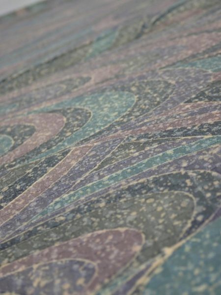 Photo4: 1R02z60  Japanese Kimono Silk  FABRIC Stream Gray 40.9x14.6 (4)